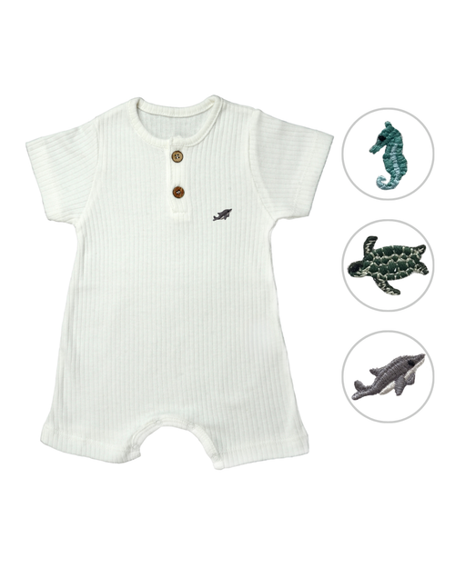 Babyromper med broderade havsdjur