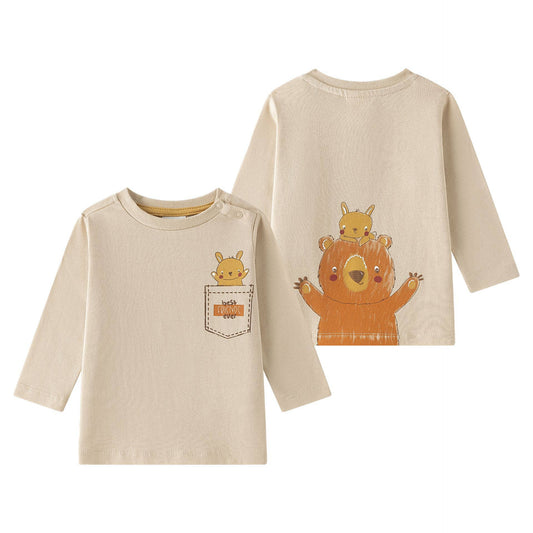 Beige långärmad T-shirt