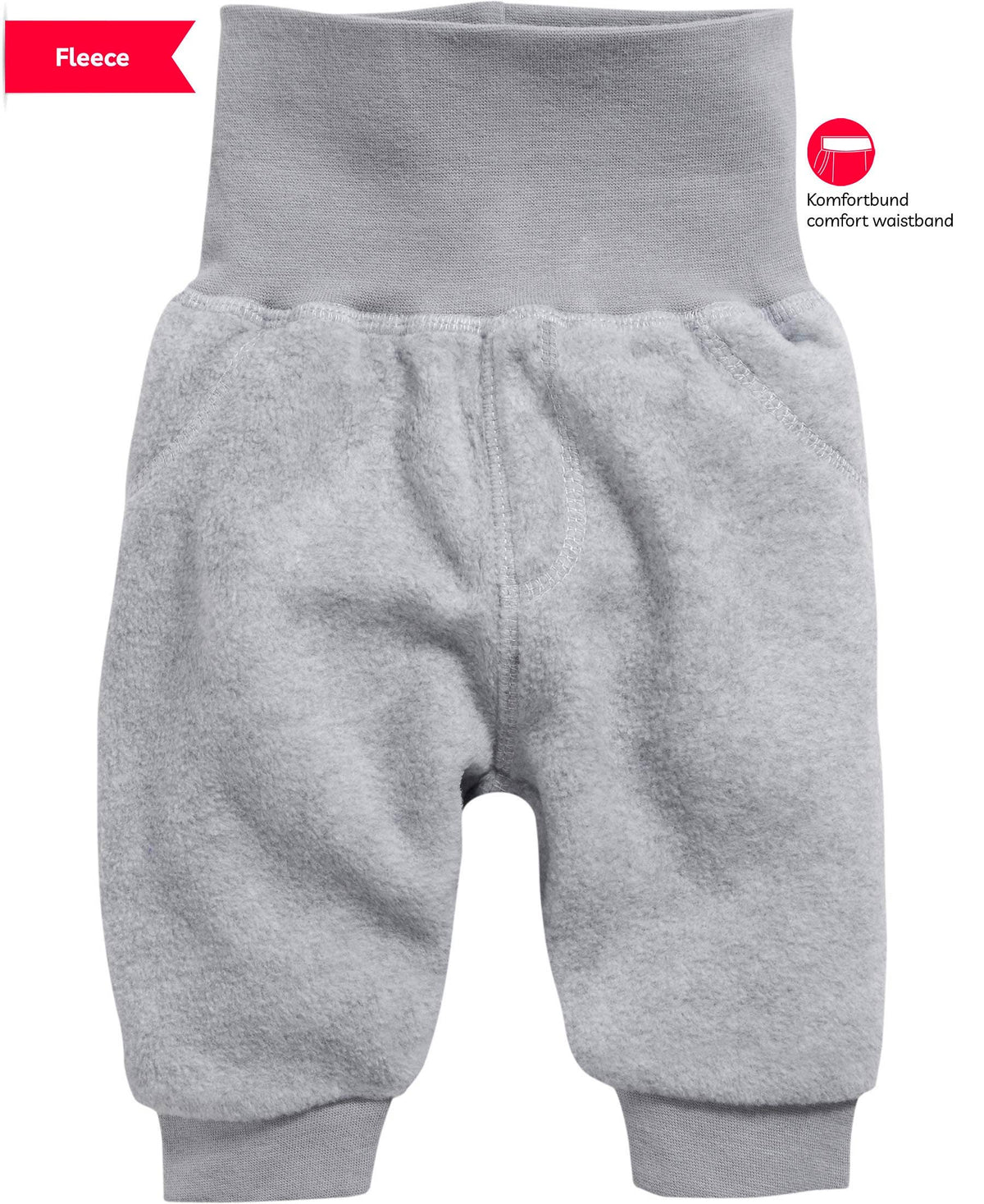 Babybyxor i fleece med stickad midjeresår