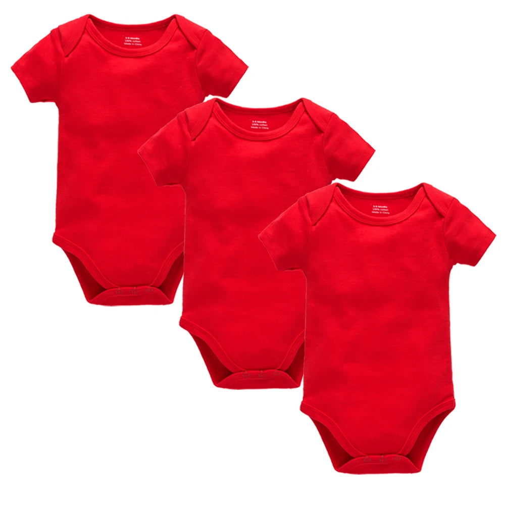 1/3Pcs Baby Boys Clothes 100%Cotton Solid Black Short Sleeve Blank Baby Bodysuits body bebe  Newborn Jumpsuit Plain 0-24 Months