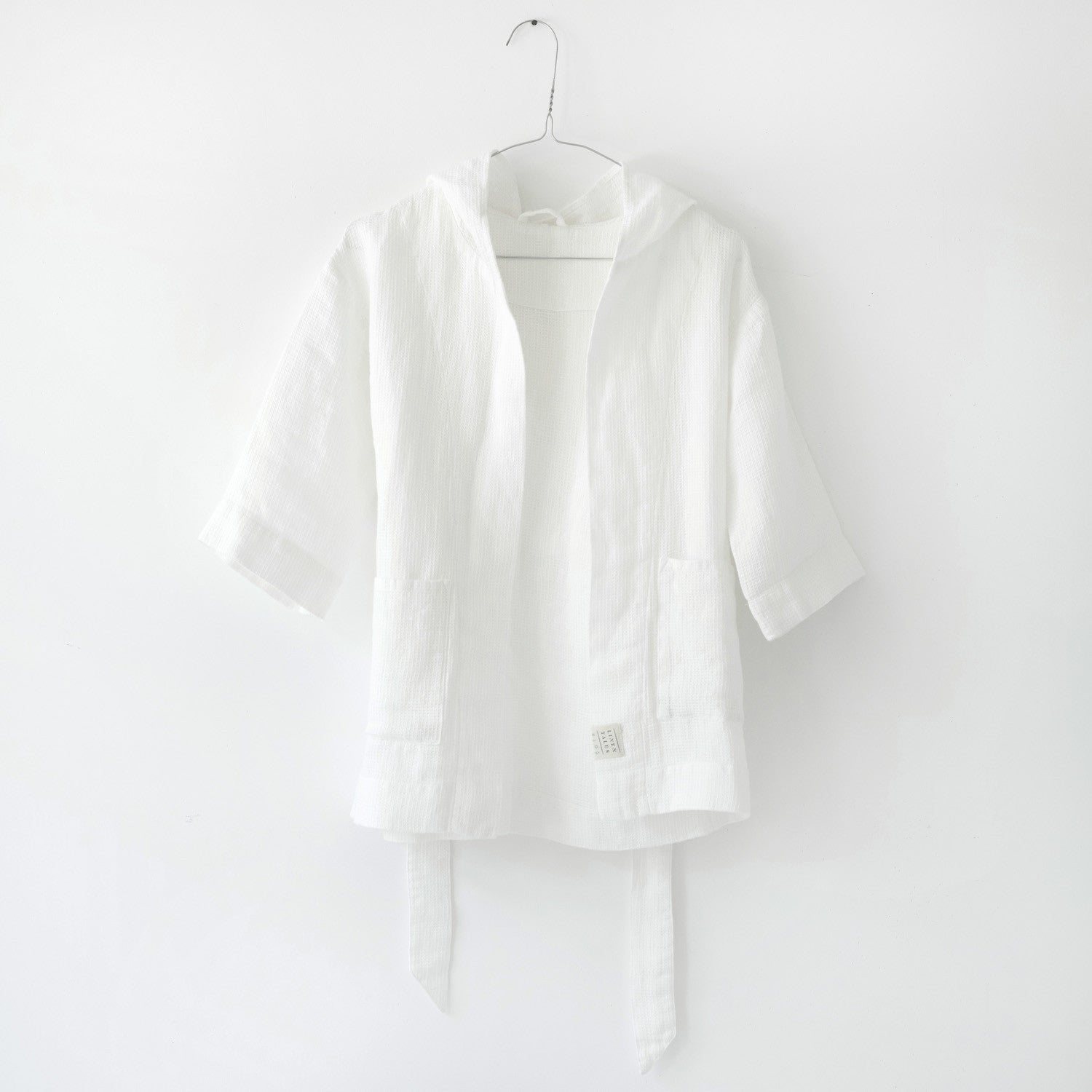 Linen Bathrobe for Kids - White