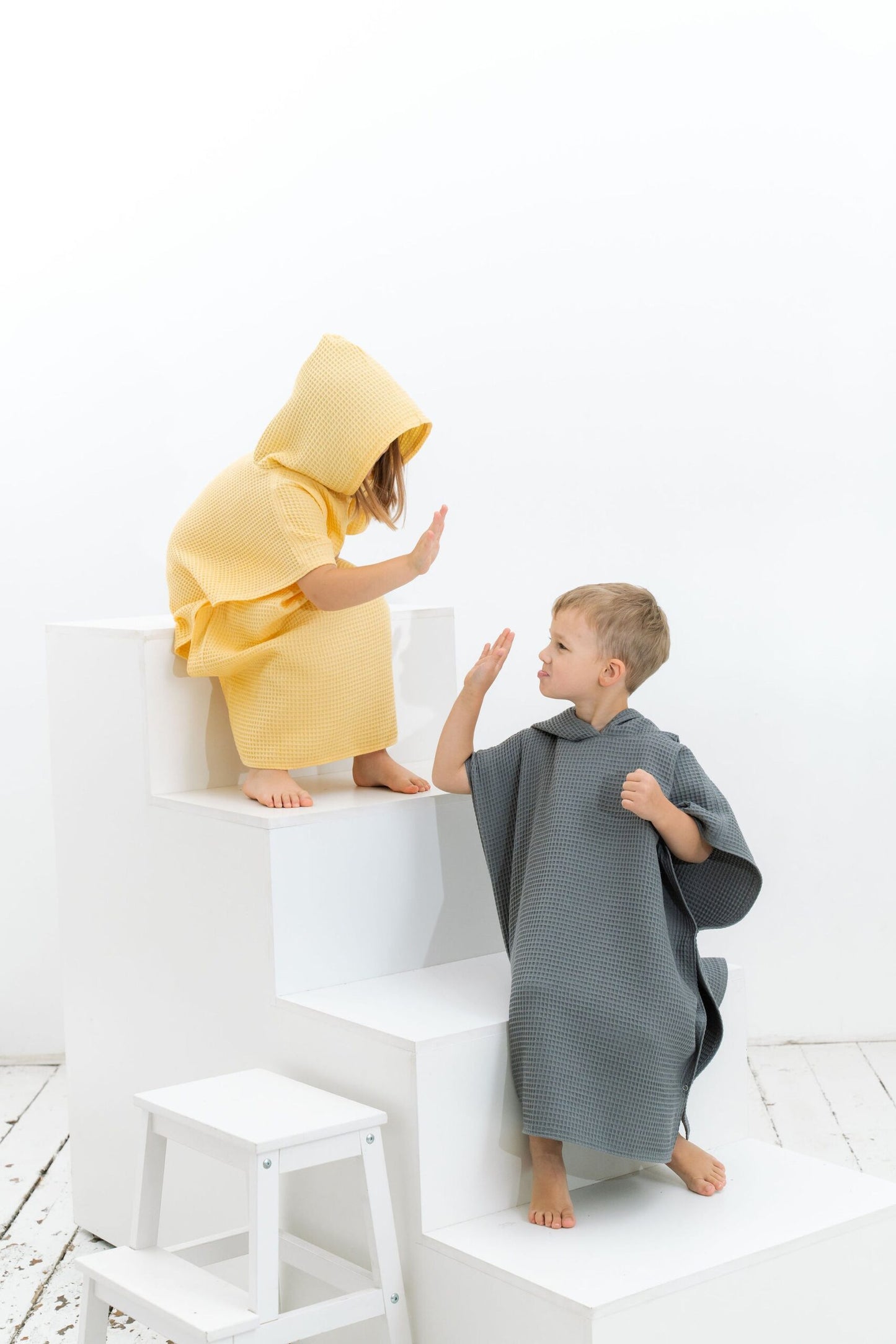 Waffle Fabric Kids' Poncho