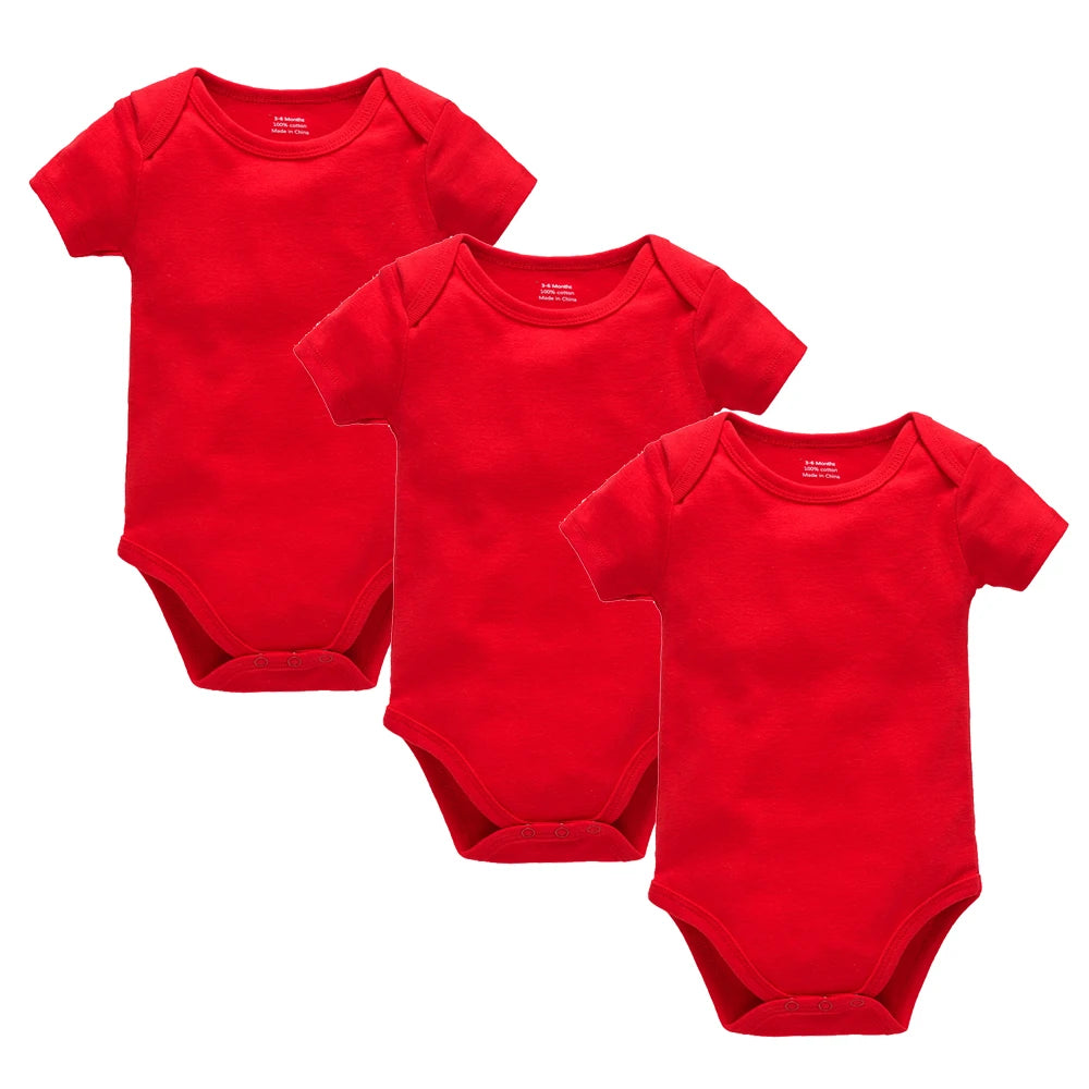 1/3Pcs Baby Boys Clothes 100%Cotton Solid Black Short Sleeve Blank Baby Bodysuits body bebe  Newborn Jumpsuit Plain 0-24 Months