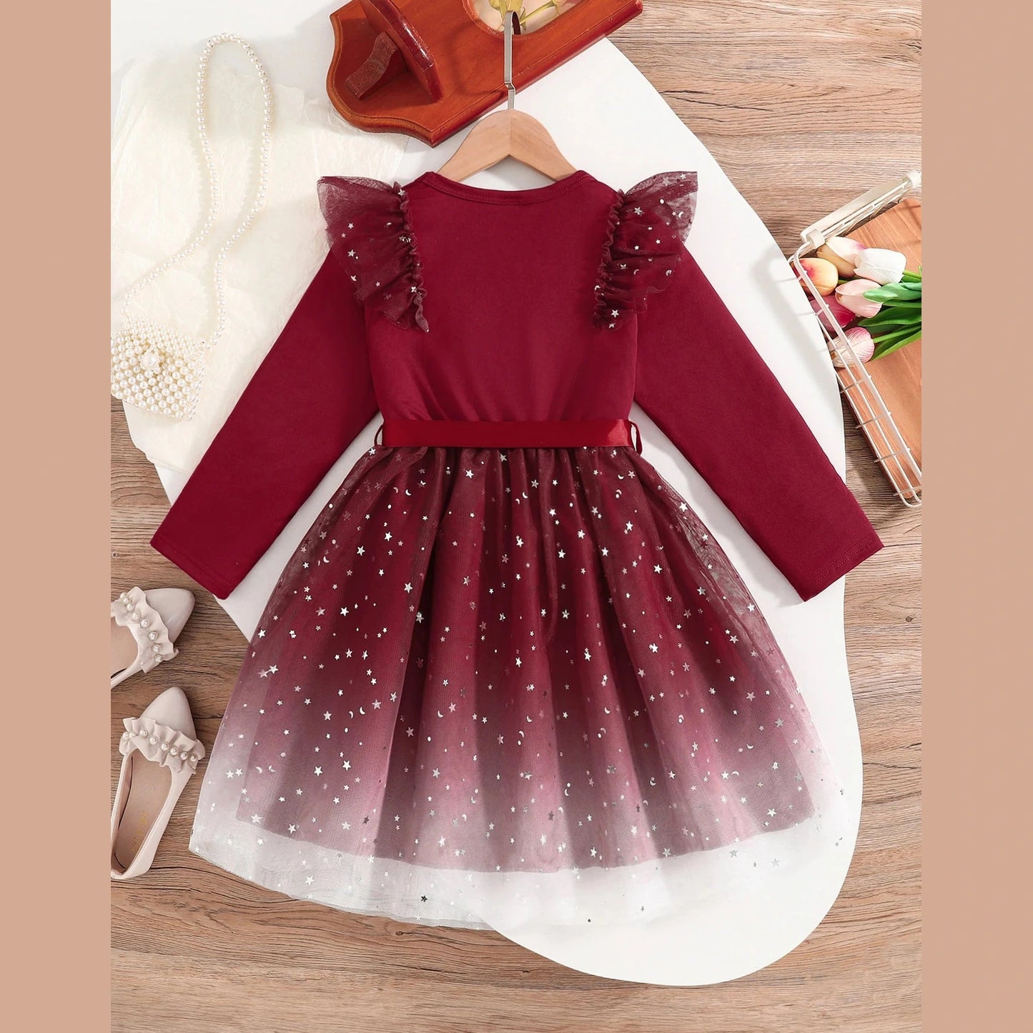 Julklänning för Flickor med A-linjesilhuett