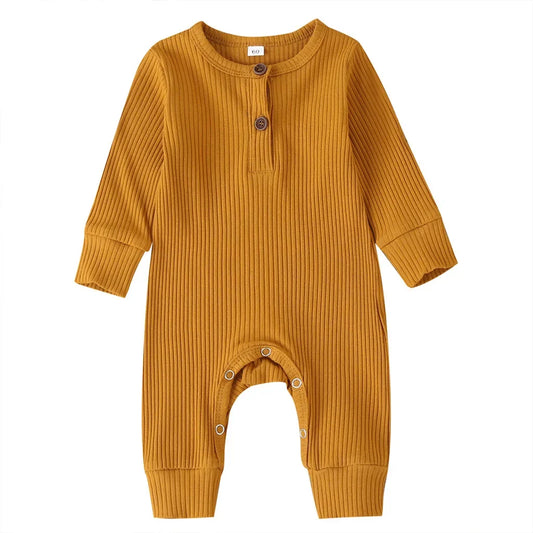 Långärmad Baby Jumpsuit i Bomullsblandning – Unisex