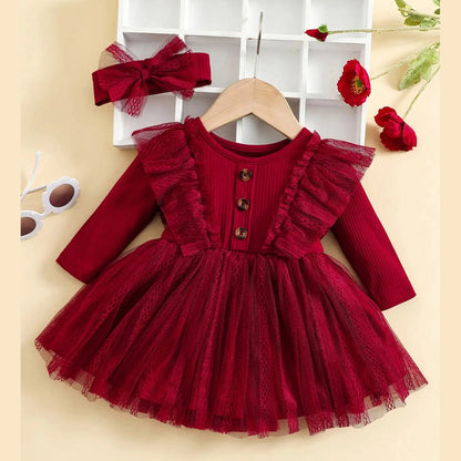 Röd Klänning för Baby och Småbarn – Flickor