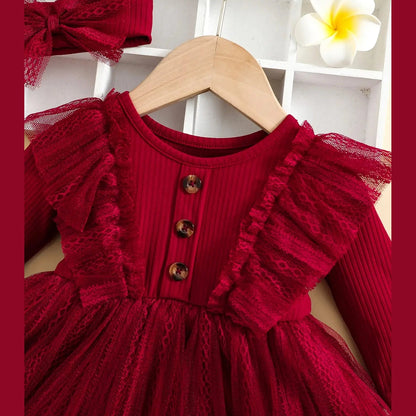 Röd Klänning för Baby och Småbarn – Flickor