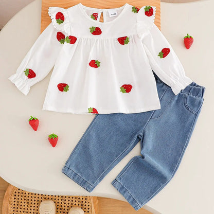 Tvådelat Sommarset Jordgubbe