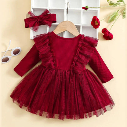 Röd Klänning för Baby och Småbarn – Flickor