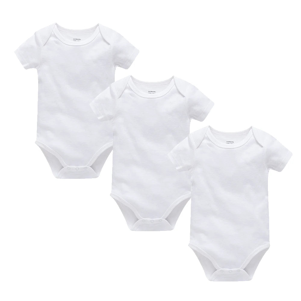 1/3Pcs Baby Boys Clothes 100%Cotton Solid Black Short Sleeve Blank Baby Bodysuits body bebe  Newborn Jumpsuit Plain 0-24 Months