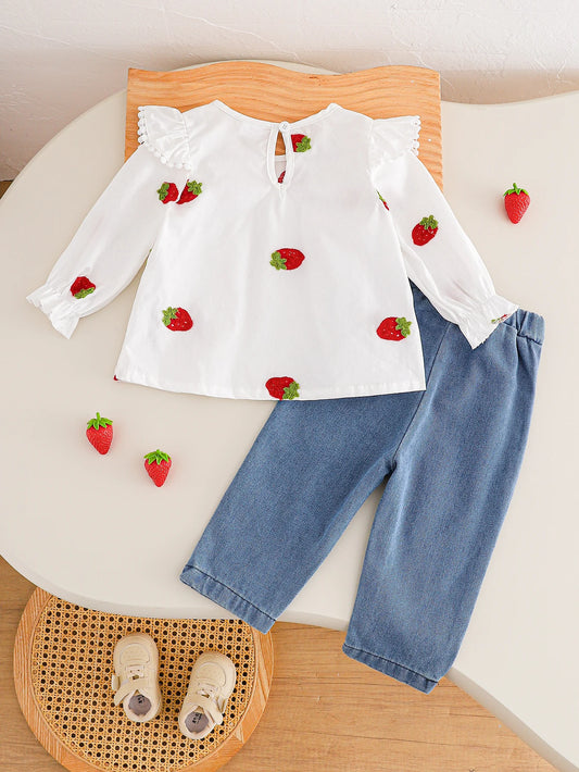 Tvådelat Sommarset Jordgubbe