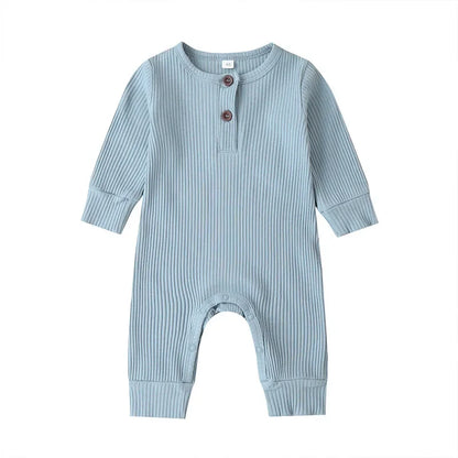Långärmad Baby Jumpsuit i Bomullsblandning – Unisex
