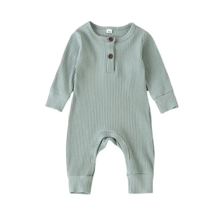 Långärmad Baby Jumpsuit i Bomullsblandning – Unisex