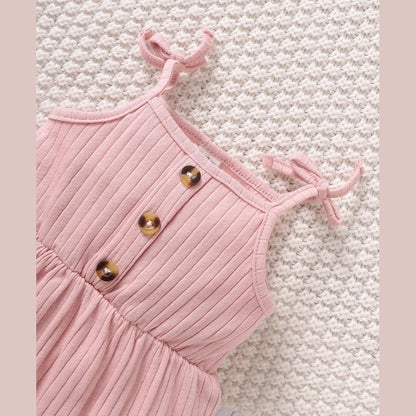 Rosa Babybody med Rosett – Ärmlös