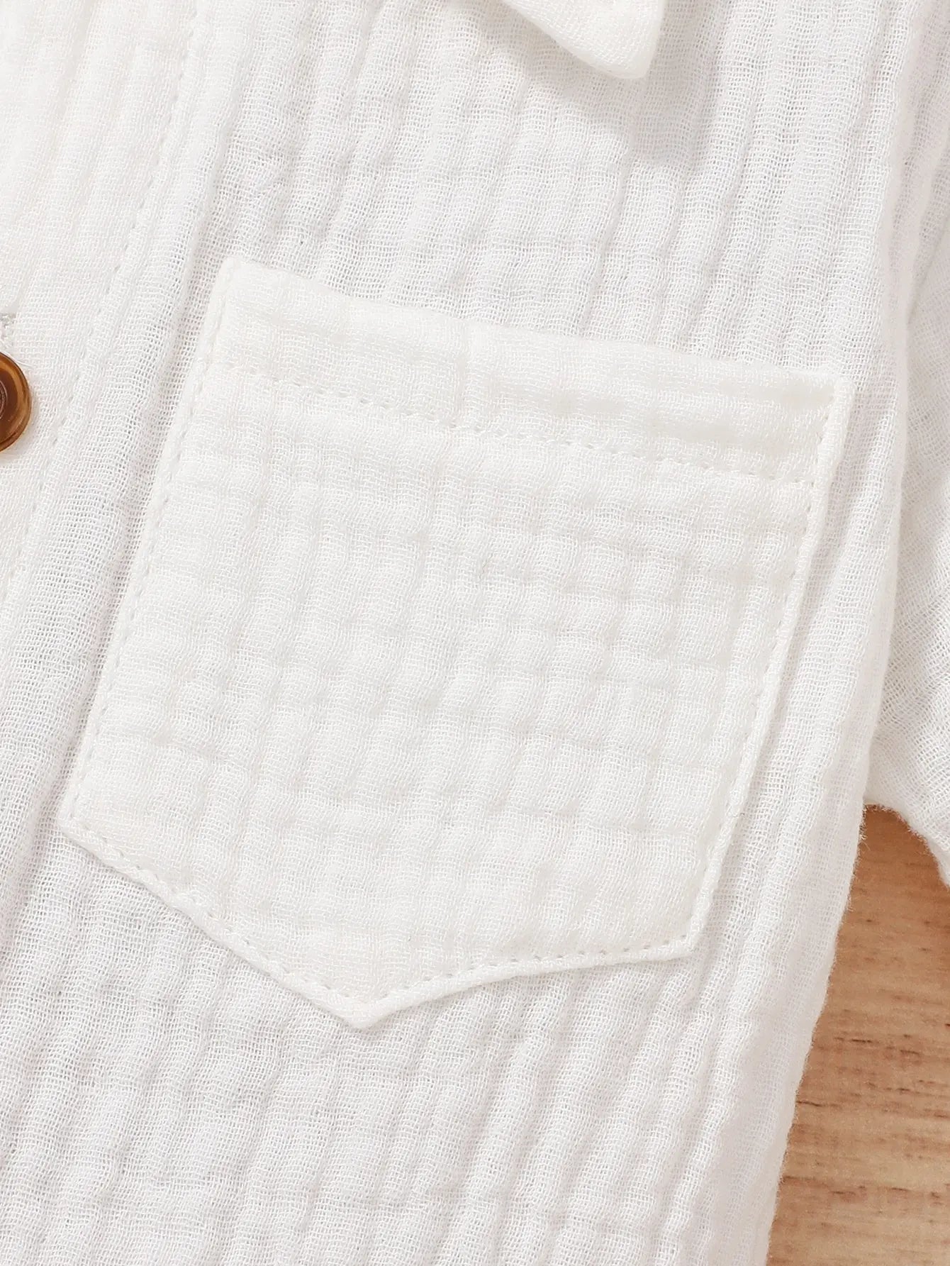 Cotton White Summer Lapel Short-Sleeved Shorts Fabric Skin Friendly Comfortable Loose Suitable For Outdoor Sports Outing Suit