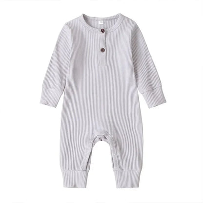Långärmad Baby Jumpsuit i Bomullsblandning – Unisex