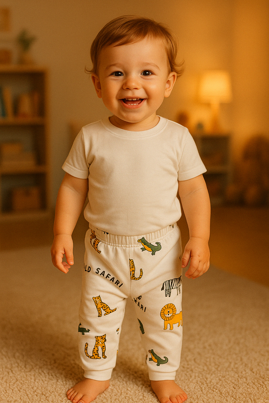 Babyleggings med safarimotiv