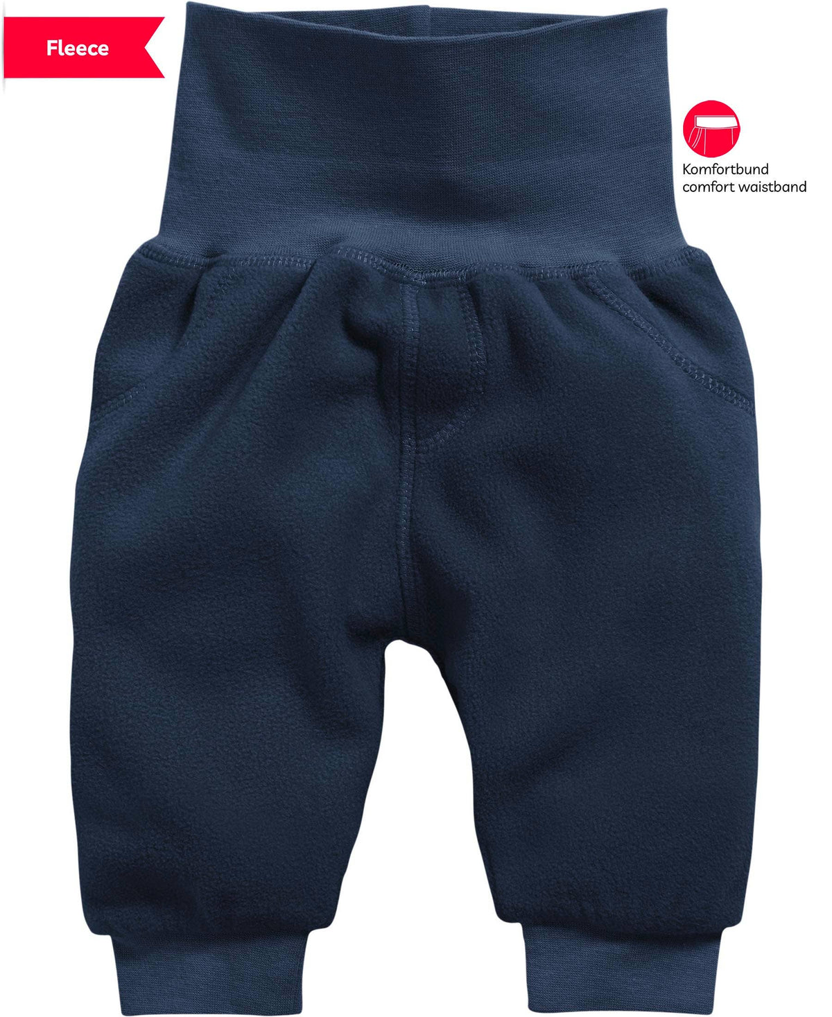 Babybyxor i fleece med stickad midjeresår