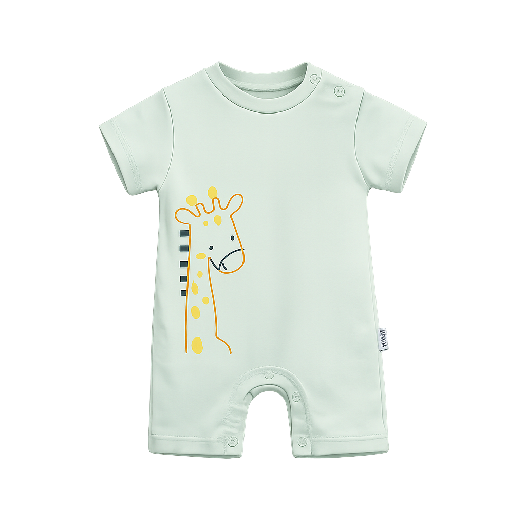 Giraffmönstrad babyromper