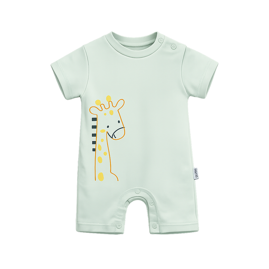 Giraffmönstrad babyromper