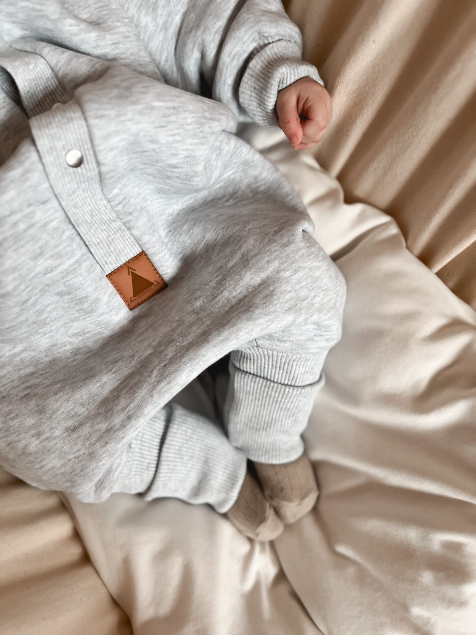 Eared Jumpsuit for Babies and Kids - Melange Grey