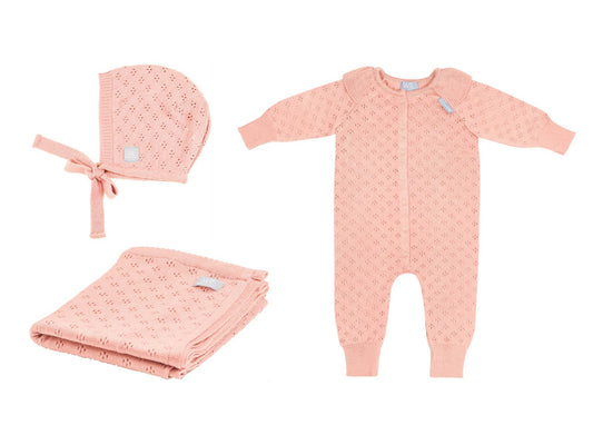 LOVE Gift Set For Baby - Blanket, Romper and Bonnet